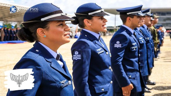 Concurso da Aeronáutica: militares perfilados durante solenidade na Praça dos Três Poderes, em Brasília (DF) - Foto: Divulgação