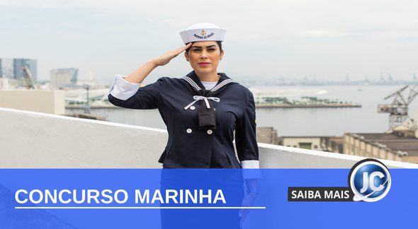 Concurso Marinha: oficial presta continência - Divulgação