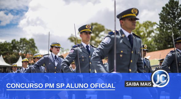 Concurso PM SP: alunos oficiais durante desfile - Divulgação
